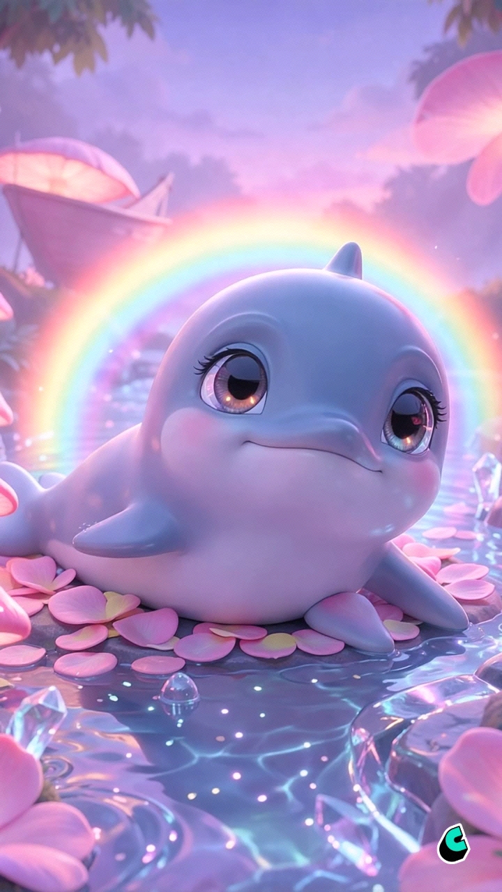The Cutest Baby Dolphin Ever! 🐬😍🌈 #Shorts #babyshorts