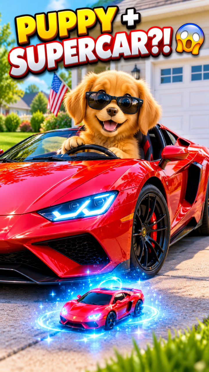 This Puppy Found a SUPERCAR! 🐶🏎️😎 #Shorts