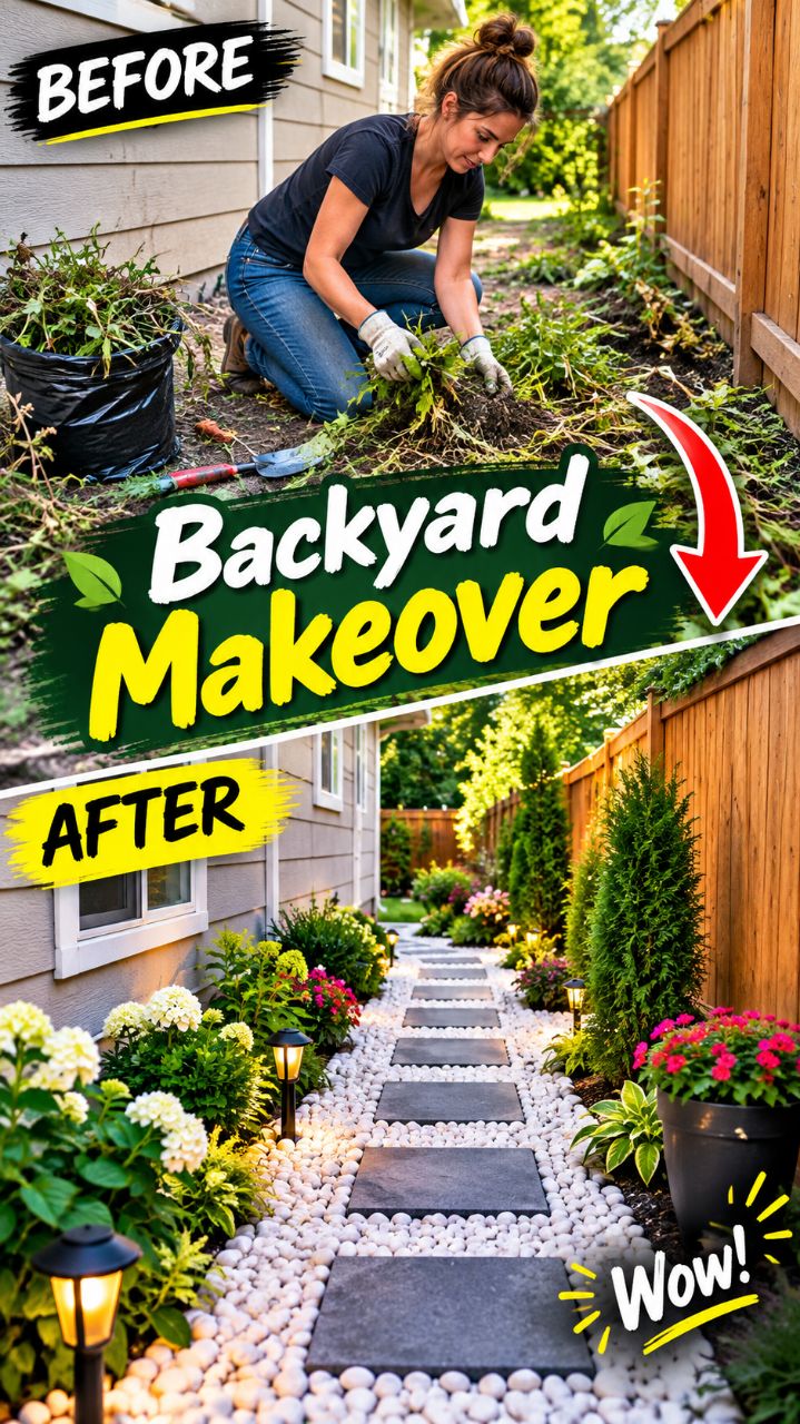 She Transformed Her Backyard Into a Dream Garden! 🌿#Shorts #GardenMakeover #BackyardMakeover