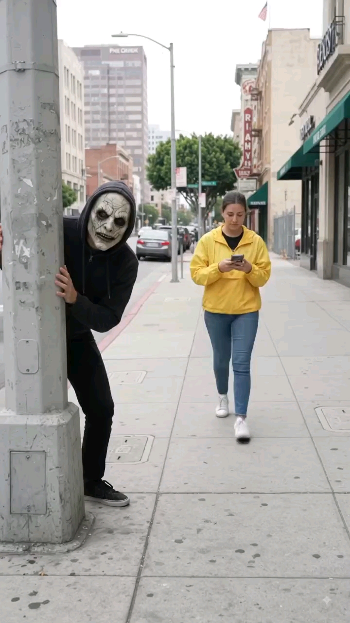 She Didn't See the SCARY MASKED MAN! 😱💀 #shorts