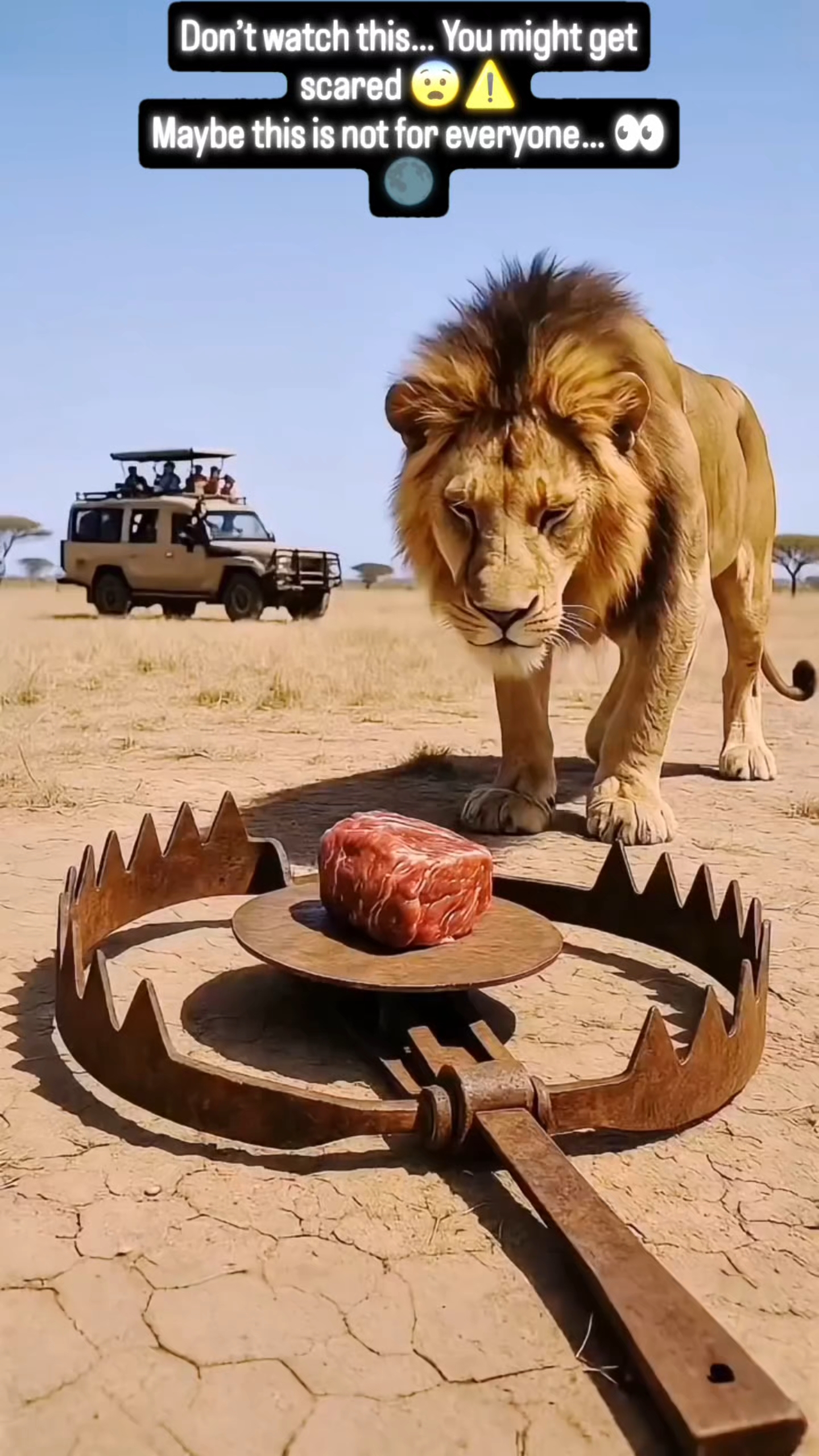 Lion eating mans