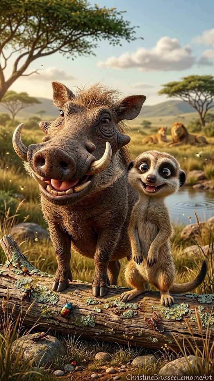 😂 जंगली सूअर और नन्हे मीरकैट की मजेदार दोस्ती! 🐗🐾❤️