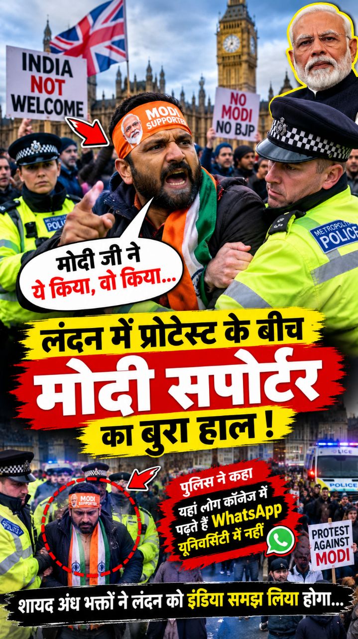 🚨 लंदन में अंधभक्तों की हुई पिटाई! 😱🇬🇧