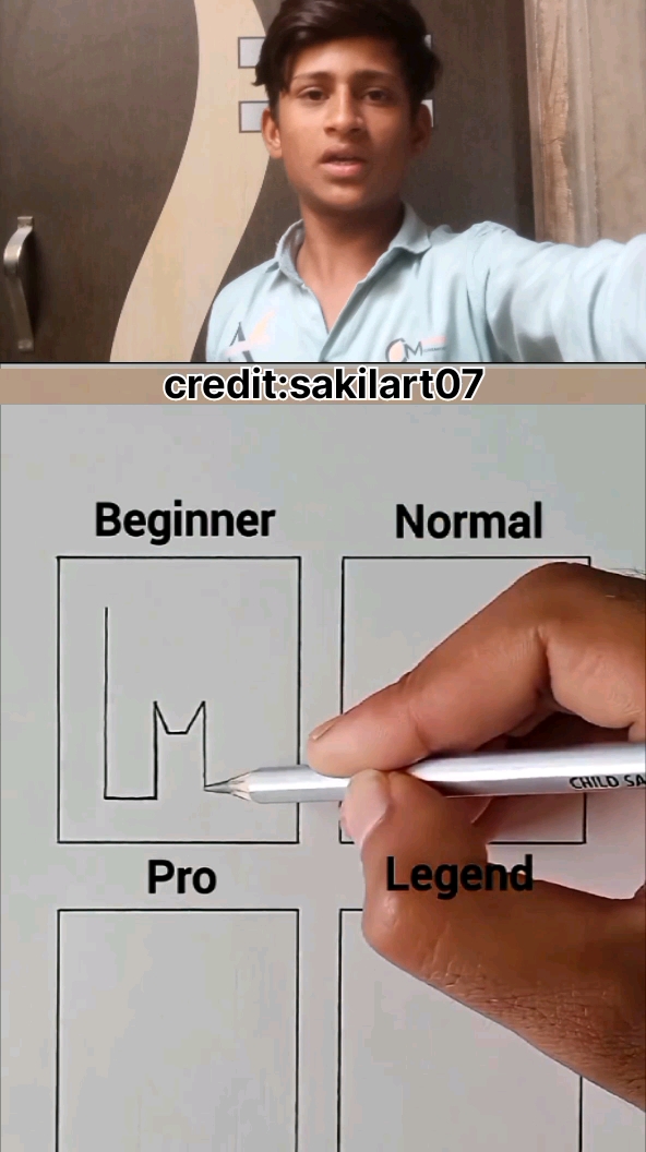 Beginner vs normal vs pro vs legend 😱#drawing #trending