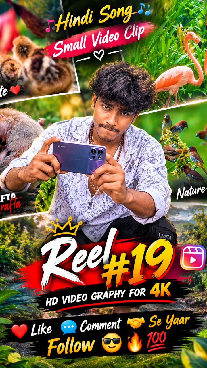 🌿 Nature Ki Khoobsurati 🐦❤️ | Cute Animals & Hindi Song 🎶✨ | Reel #19