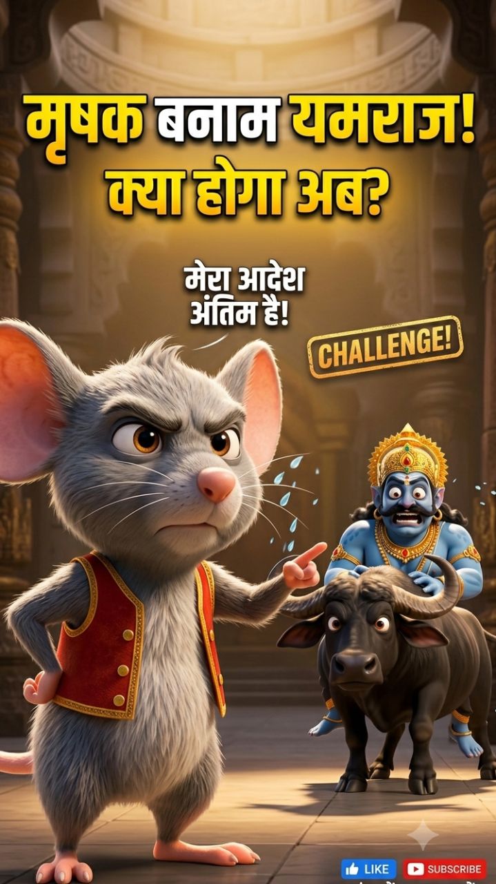 🐭😂 मूषक ने यमराज को दी जान से मारने की धमकी! 😱🔥 | #shorts #comedy #viral
