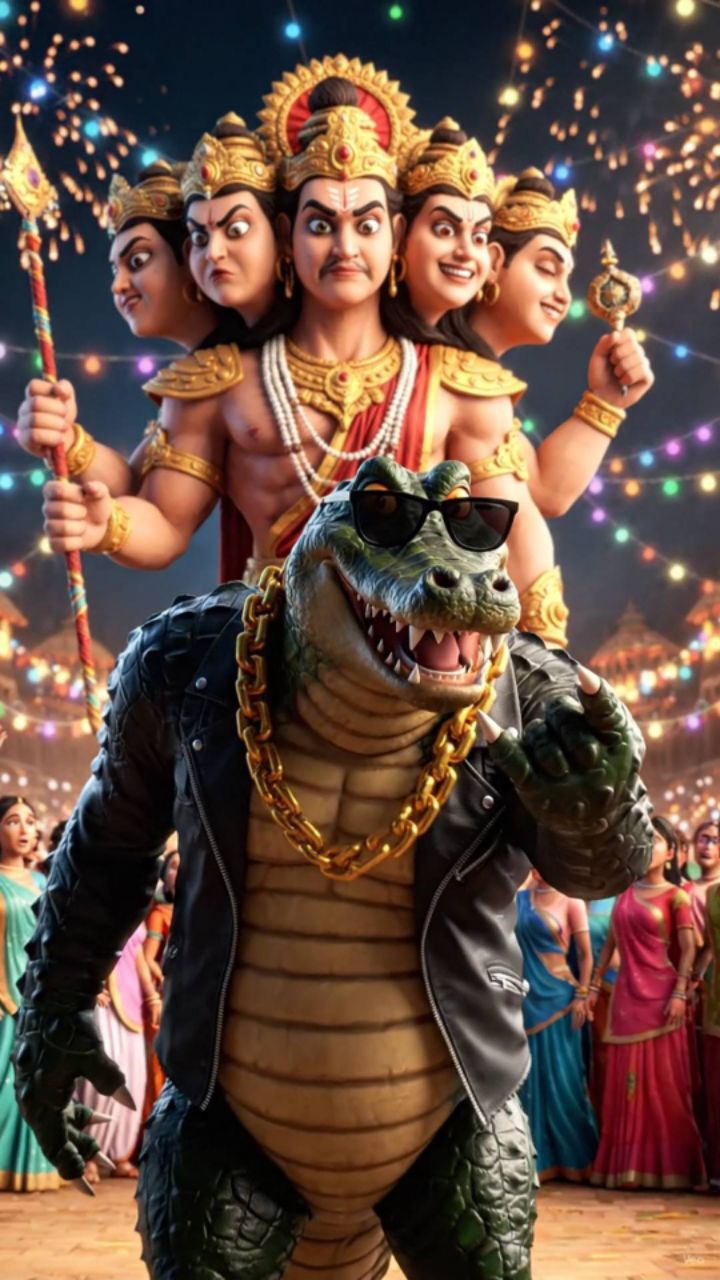 😱🔥 RAVANA VS GIANT CROCODILE 🐊 | Epic AI Battle You Won’t Believe! 😈 #Shorts #AIVideo #Ravana #C