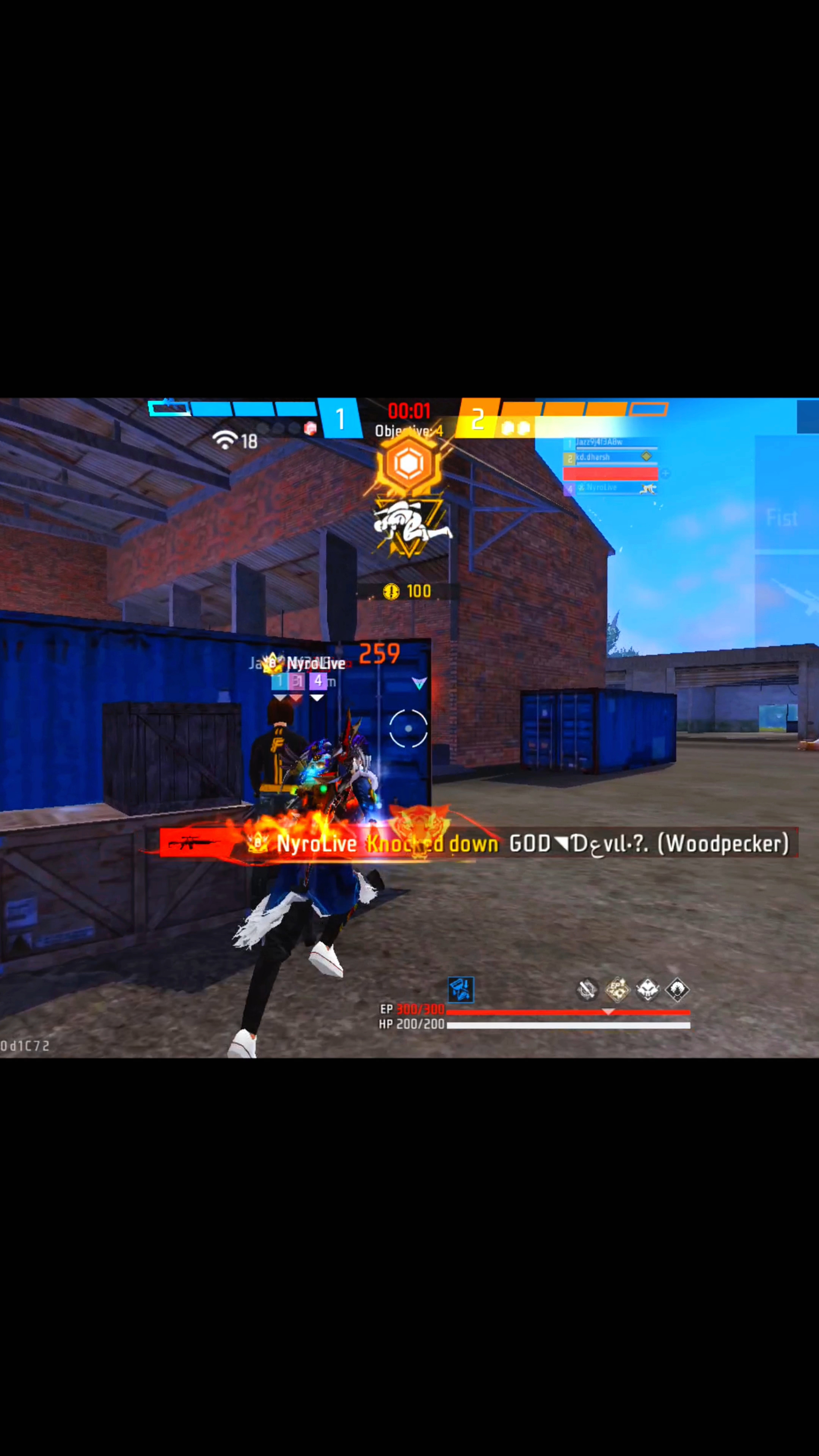 Woodpeaker 1v4 clatch #freefire #1v4 #shorte