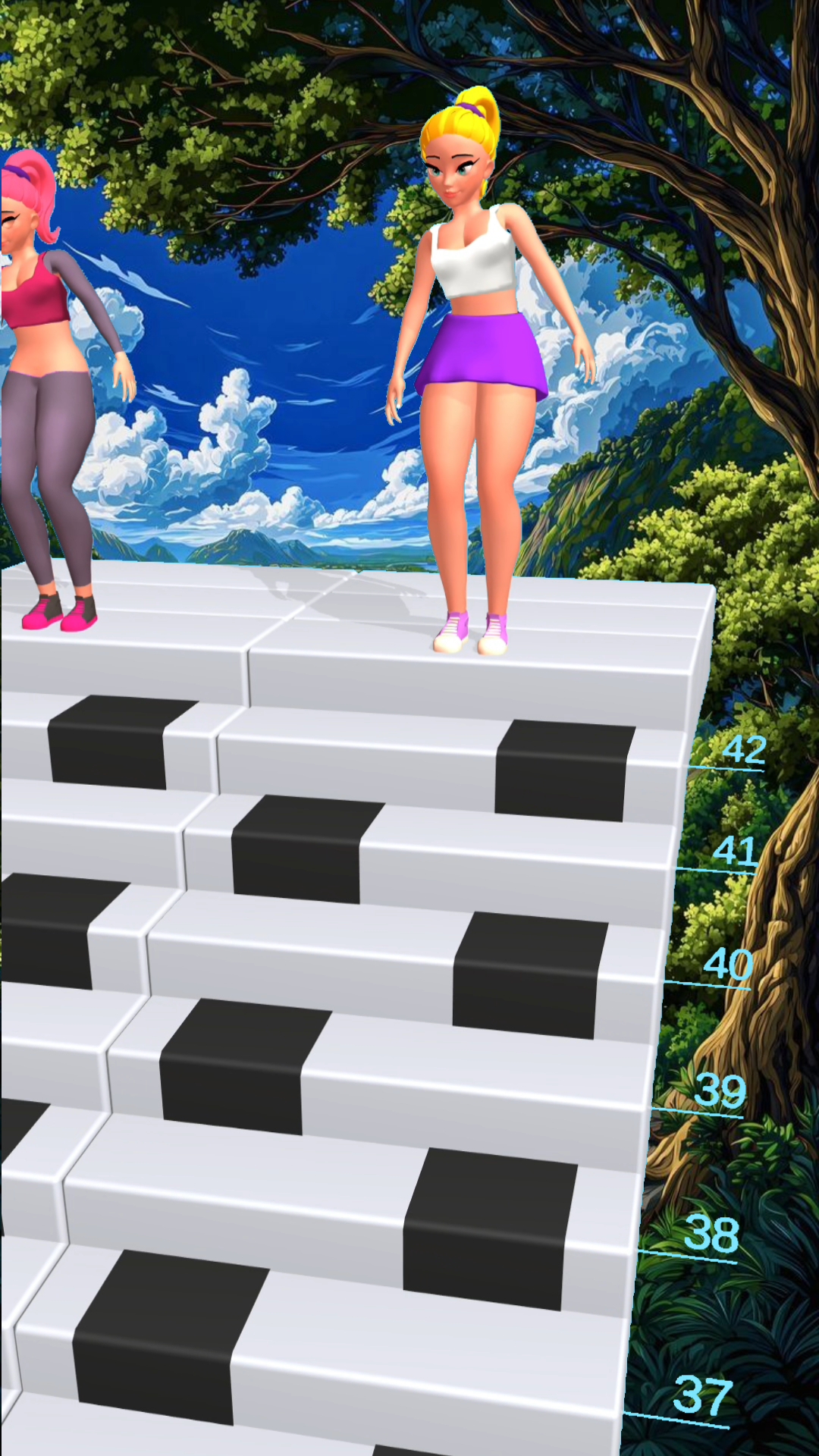 Down stairs race game video