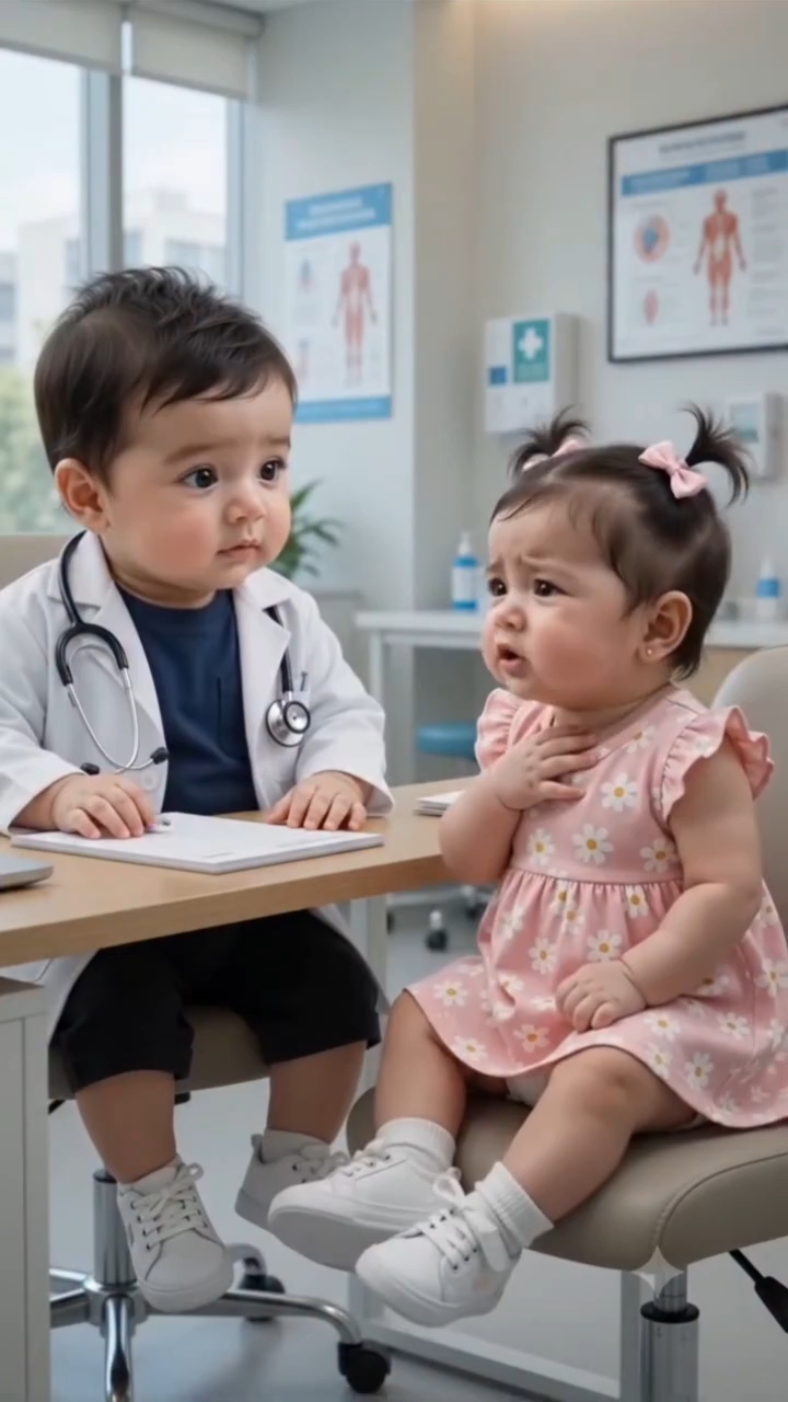 😂 जब छोटे डॉक्टर ने किया बेबी का चेकअप! 👶🩺 | Cute Baby Funny Moments