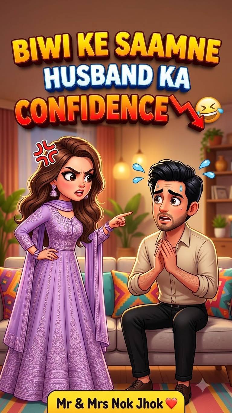 Biwi Ke Saamne Husband Ka Confidence 📉😂 | Mr & Mrs Nok Jhok@Mr. & Mrs. Nok-Jhok