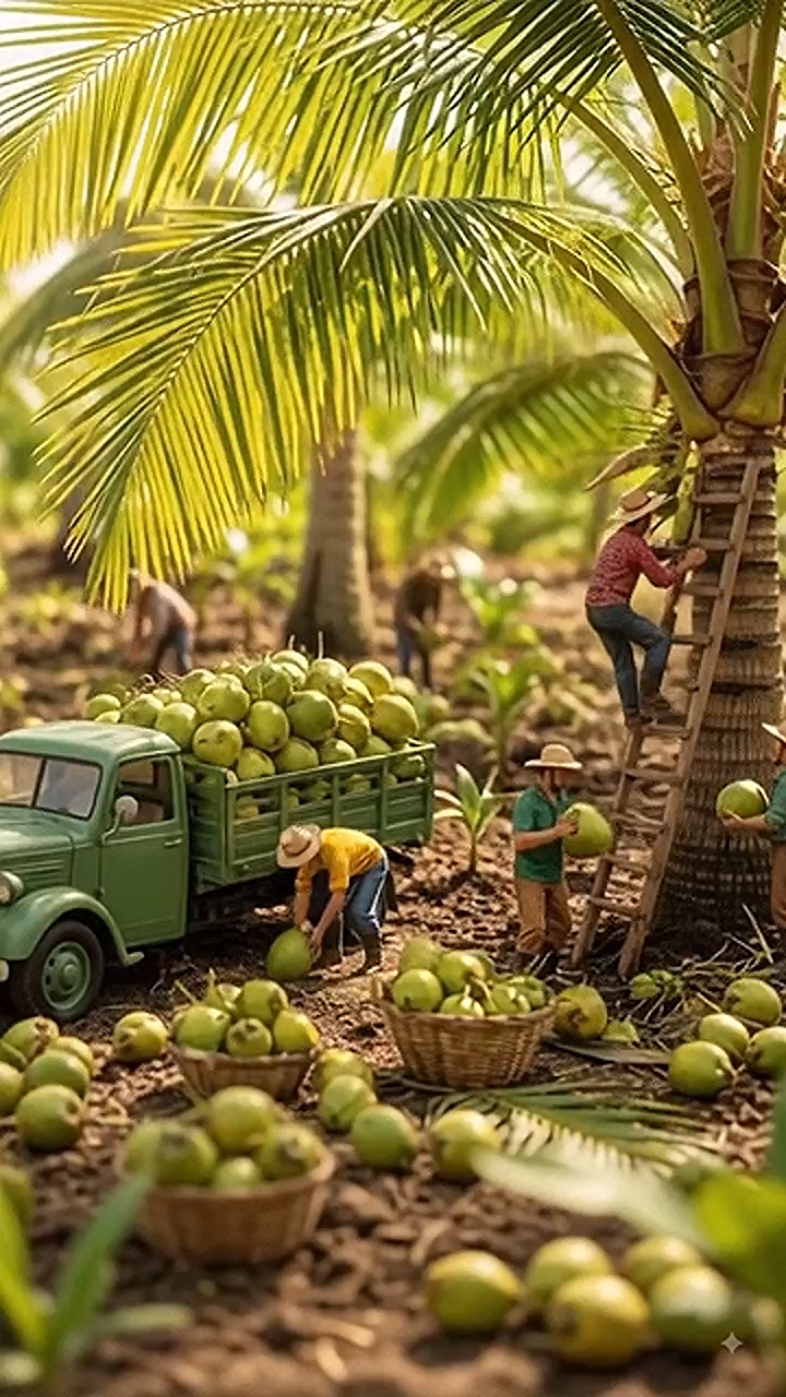 Amazing Coconut Harvesting | Nariyal Todne Ka Tarika
