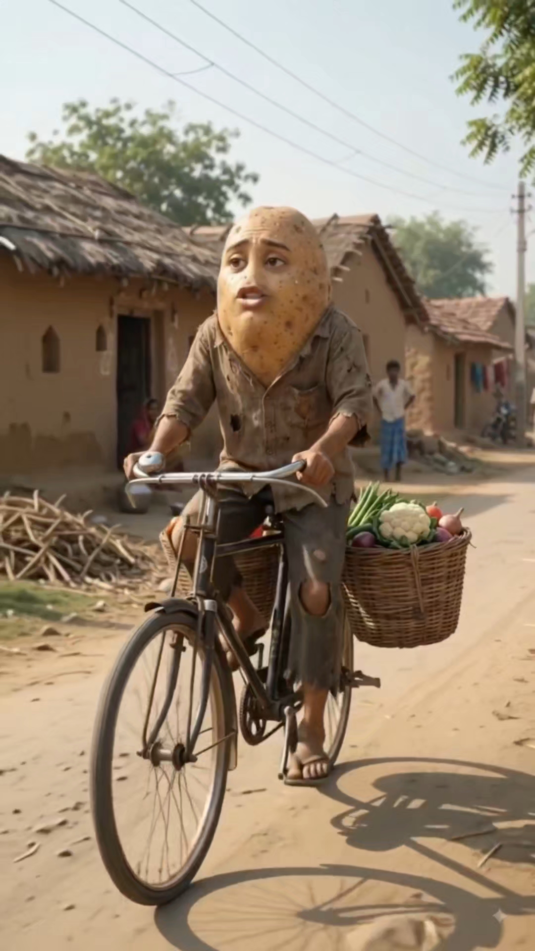 गरीब आलू साइकिल पर सब्जी बेचने निकला 🥔🚲😢 #Viral #Aalu #गरीबआलू #Shorts
