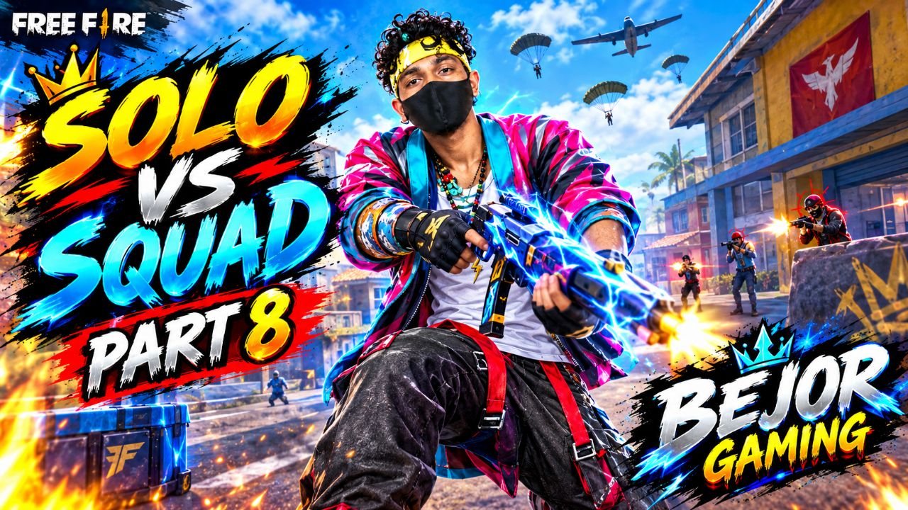 FREE FIRE SOLO VS SQUAD GAMEPLAY 😈 | BEJOR GAMING