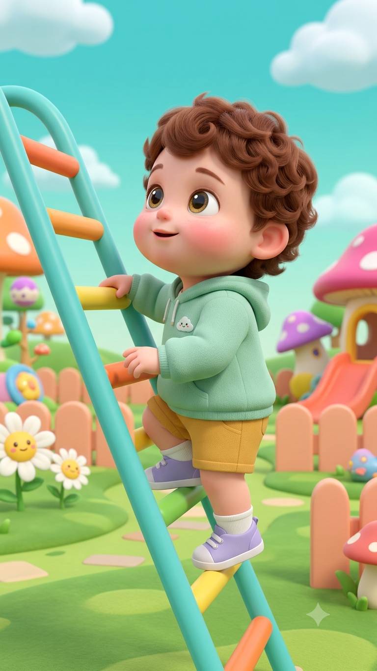 Funny Baby Playground Adventure! 🛝👶 | Cute 3D Cartoon #Shorts