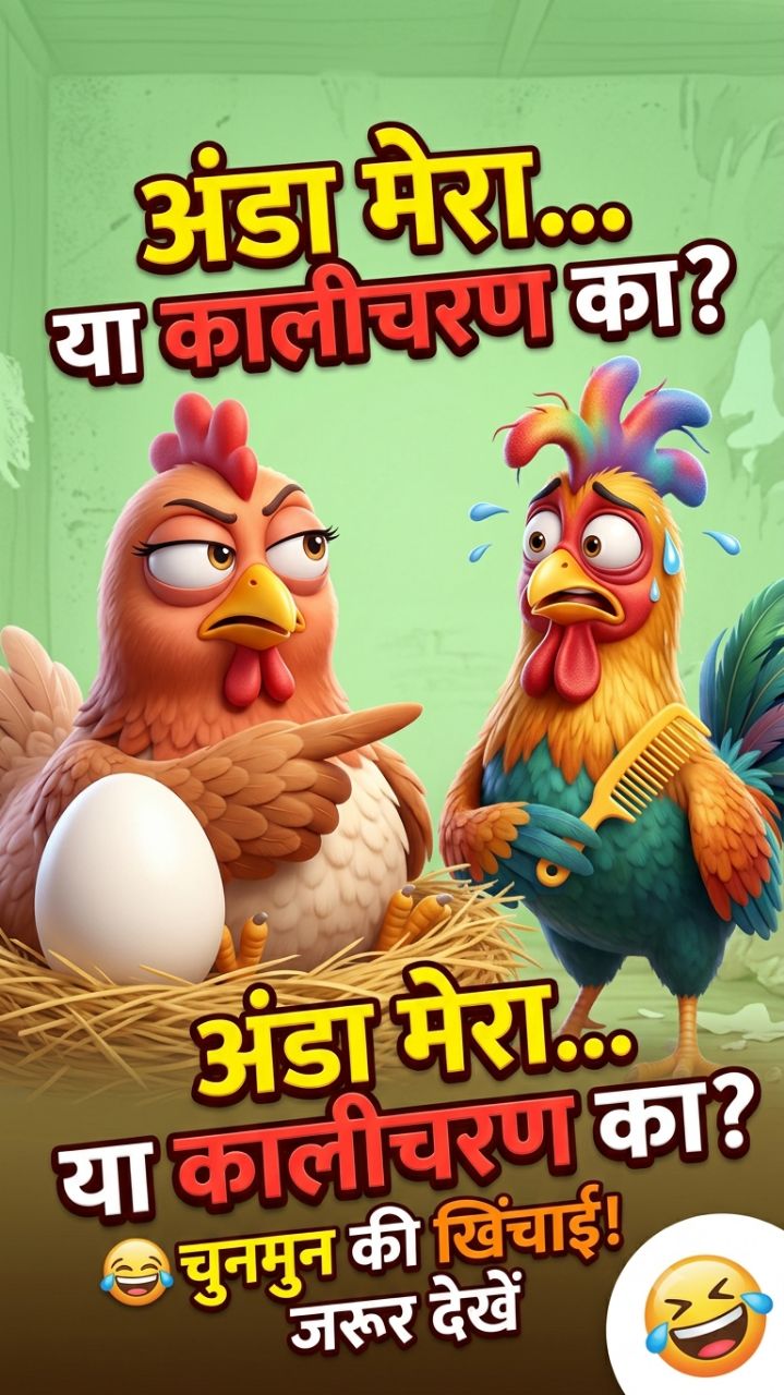 🐓😂 मुर्गे ने अंडे पर शक किया! फिर मुर्गी ने जो कहा… 🤣🥚