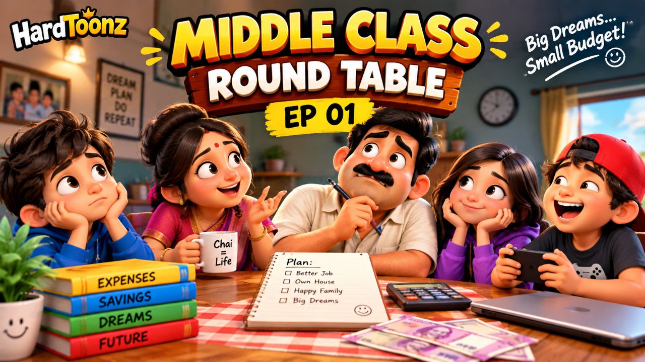 Middle Class Round Table 😂 | EP 01 | HardToonz | Funny Cartoon Comedy