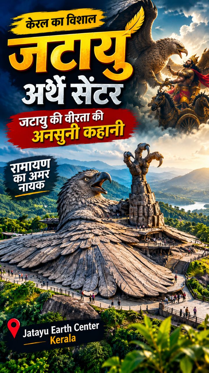 केरल के चडयामंगलम में स्थित जटायु अर्थ सेंटर अपनी विशाल जटायु प्रतिमा के लिए दुनिया भर में प्रसिद्ध