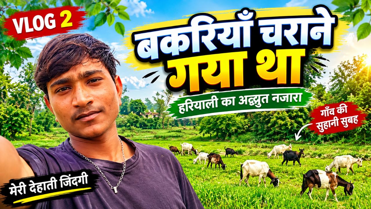 बकरियां चराने गया था | गांव की हरियाली और खूबसूरत नजारे 🌿 | My Village Life Vlog 2