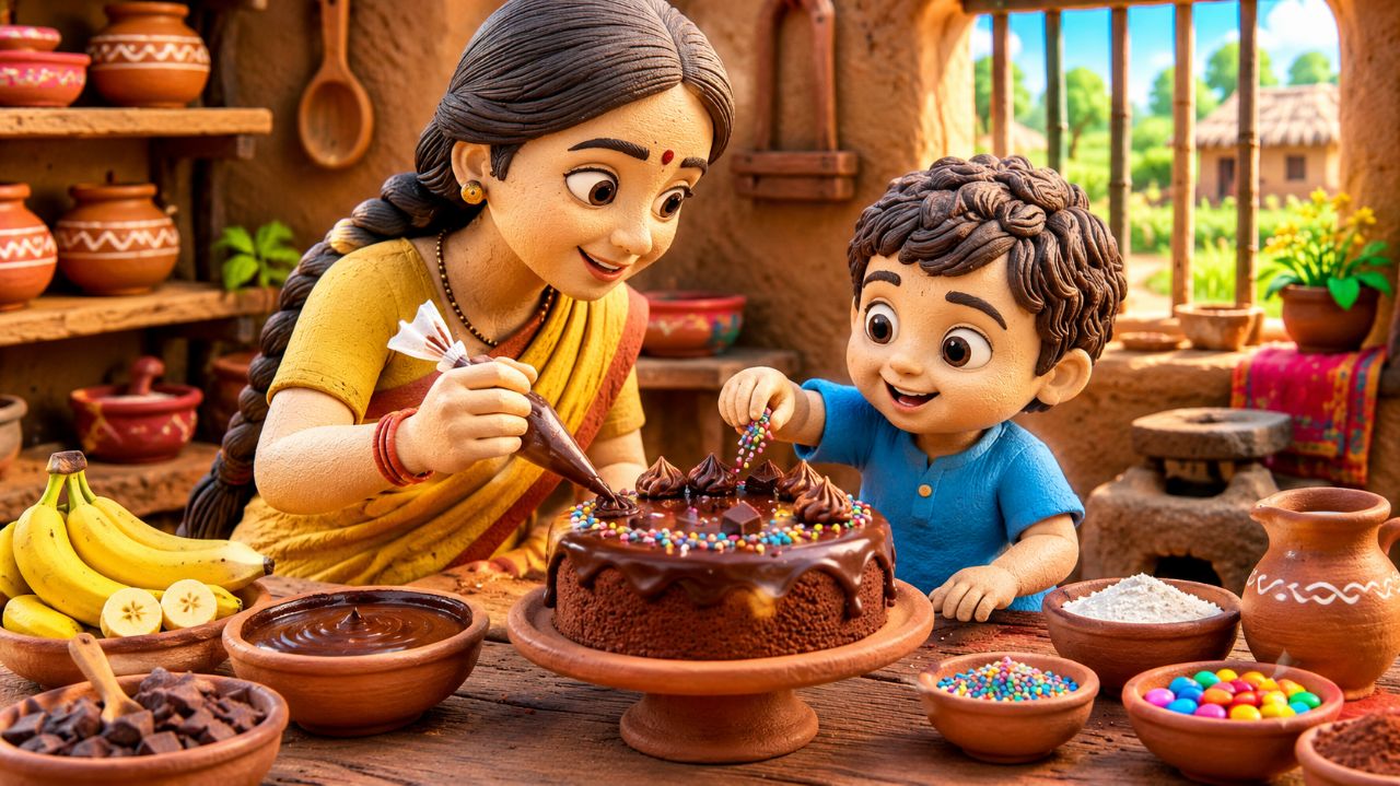 Mother and Son Make Chocolate Cake 🍫🎂 | Cute Clay Animation | Mitti Ki Duniya