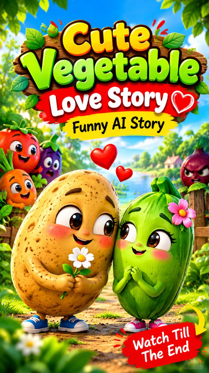 🥔 Cute Vegetable Cartoon 😍 | Funny AI Story