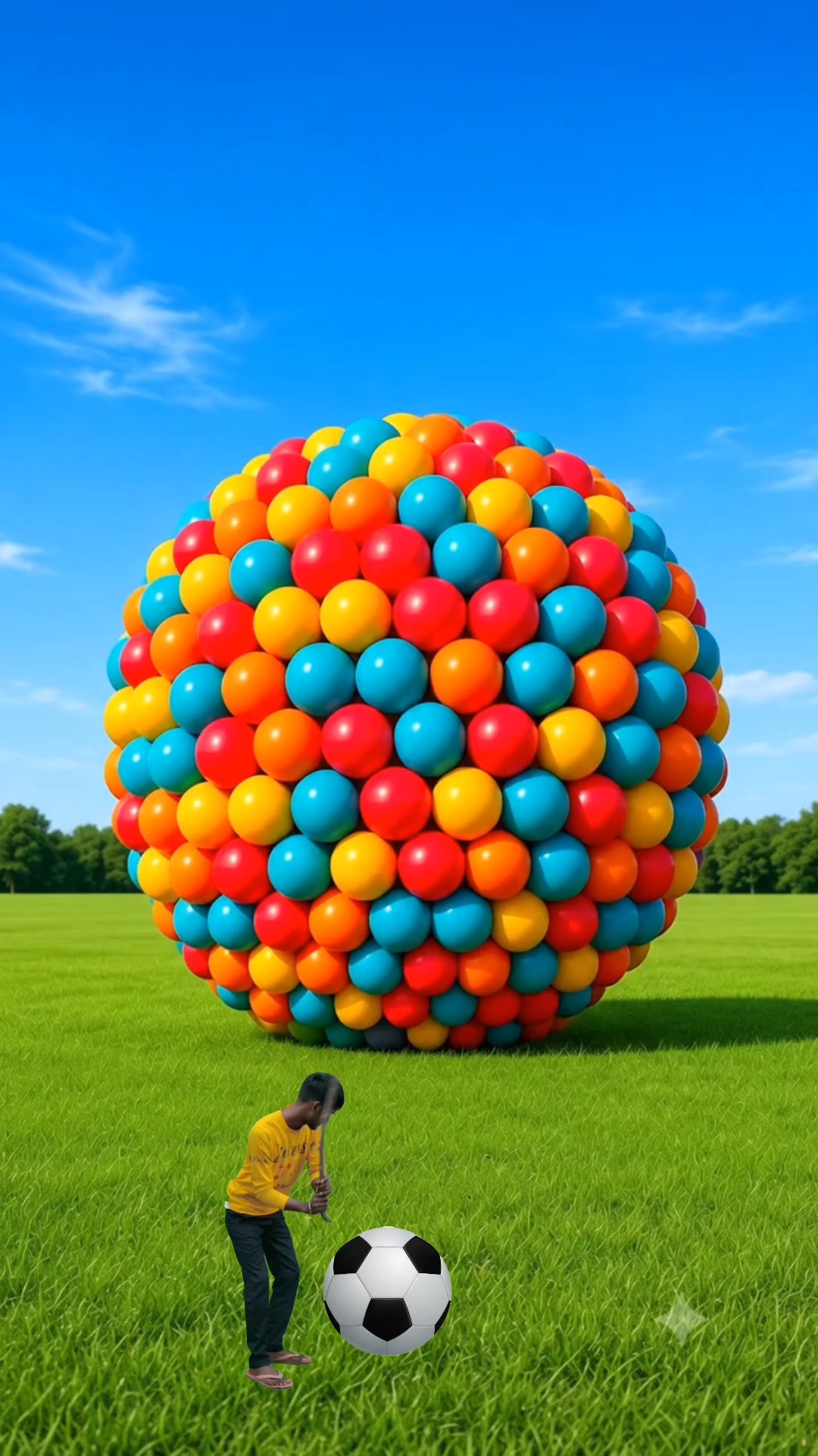 The Creative balloon cat Mascot Takes Over the Football Field #shorts