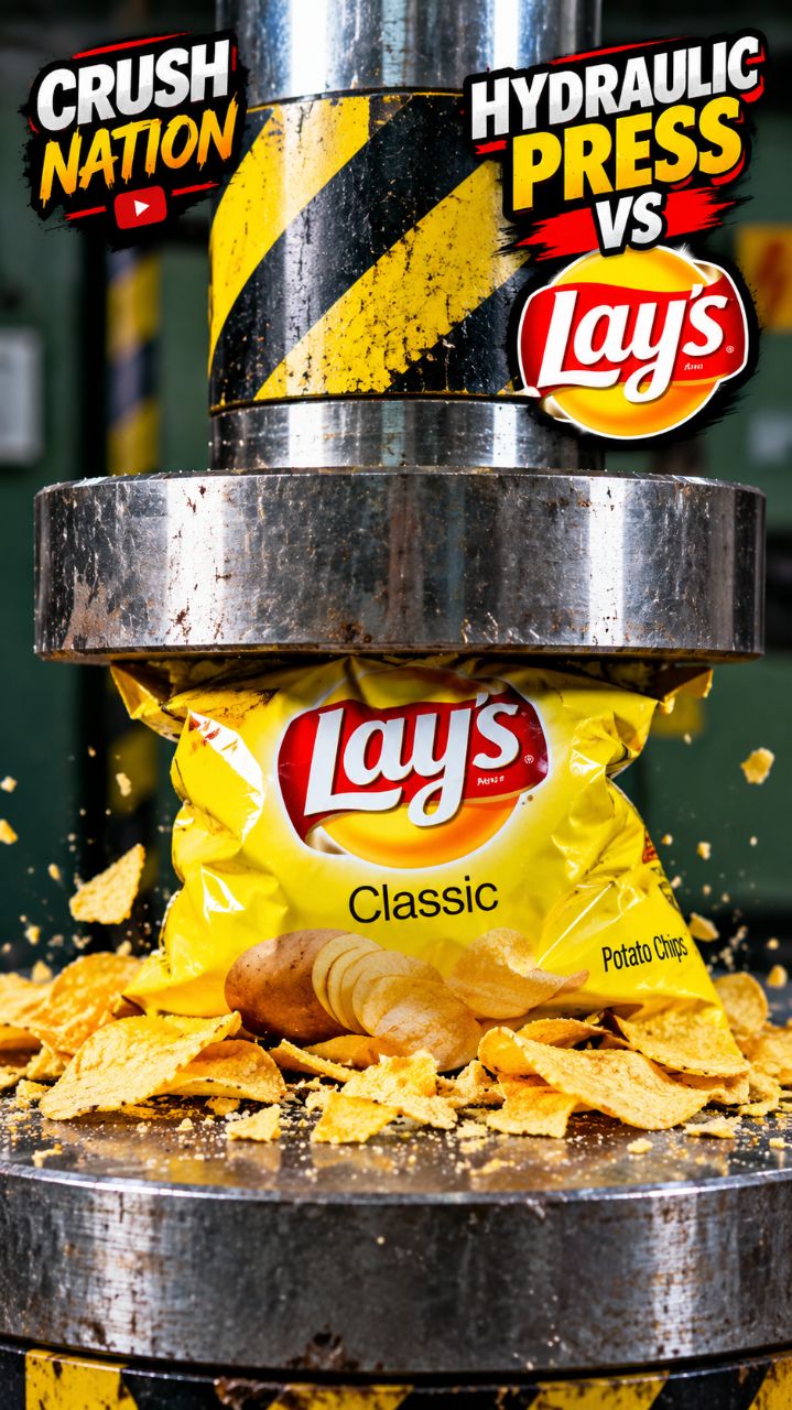 😱 Hydraulic Press vs Lays Chips! 🥔💥 | Satisfying Crush #Shorts