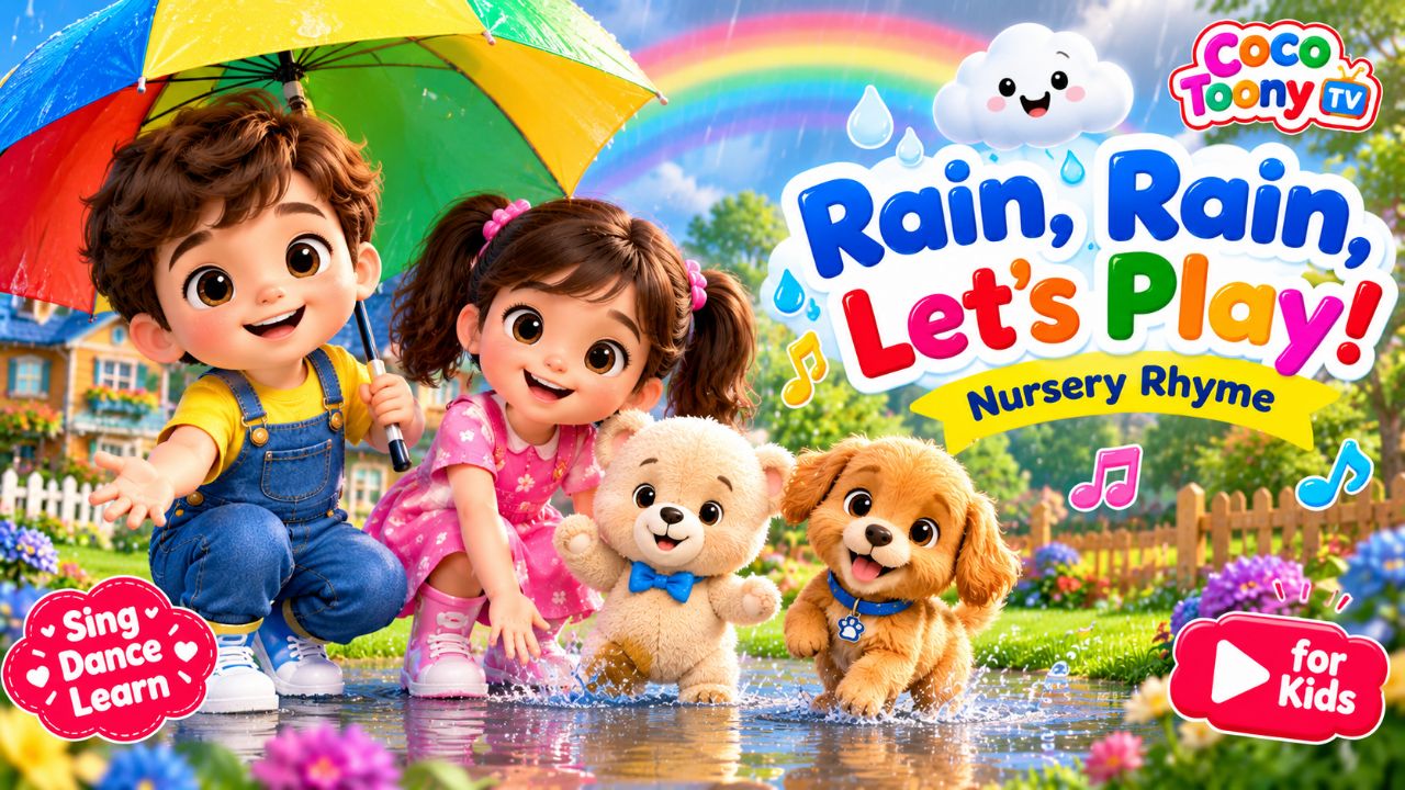 🎵 Rain, Rain, Let’s Play! Kids Rain Song With Lyrics - 3D Cartoon Nursery Rhymes & Songs for Kids