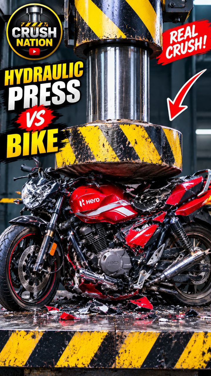 Hydraulic Press vs Motorcycle 😱🔥 | What Happens Next?