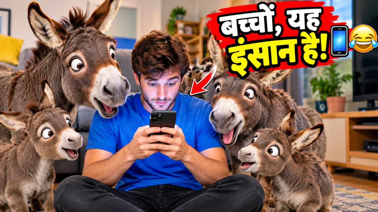 बच्चों, यह इंसान है! मोबाइल की लत और मजेदार कॉमेडी 📱😂
