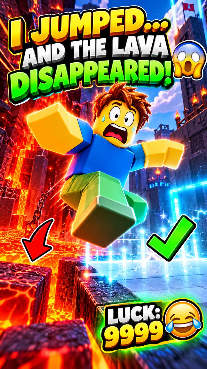 I JUMPED… AND THE LAVA DISAPPEARED! 😱😂 #Roblox #Shorts