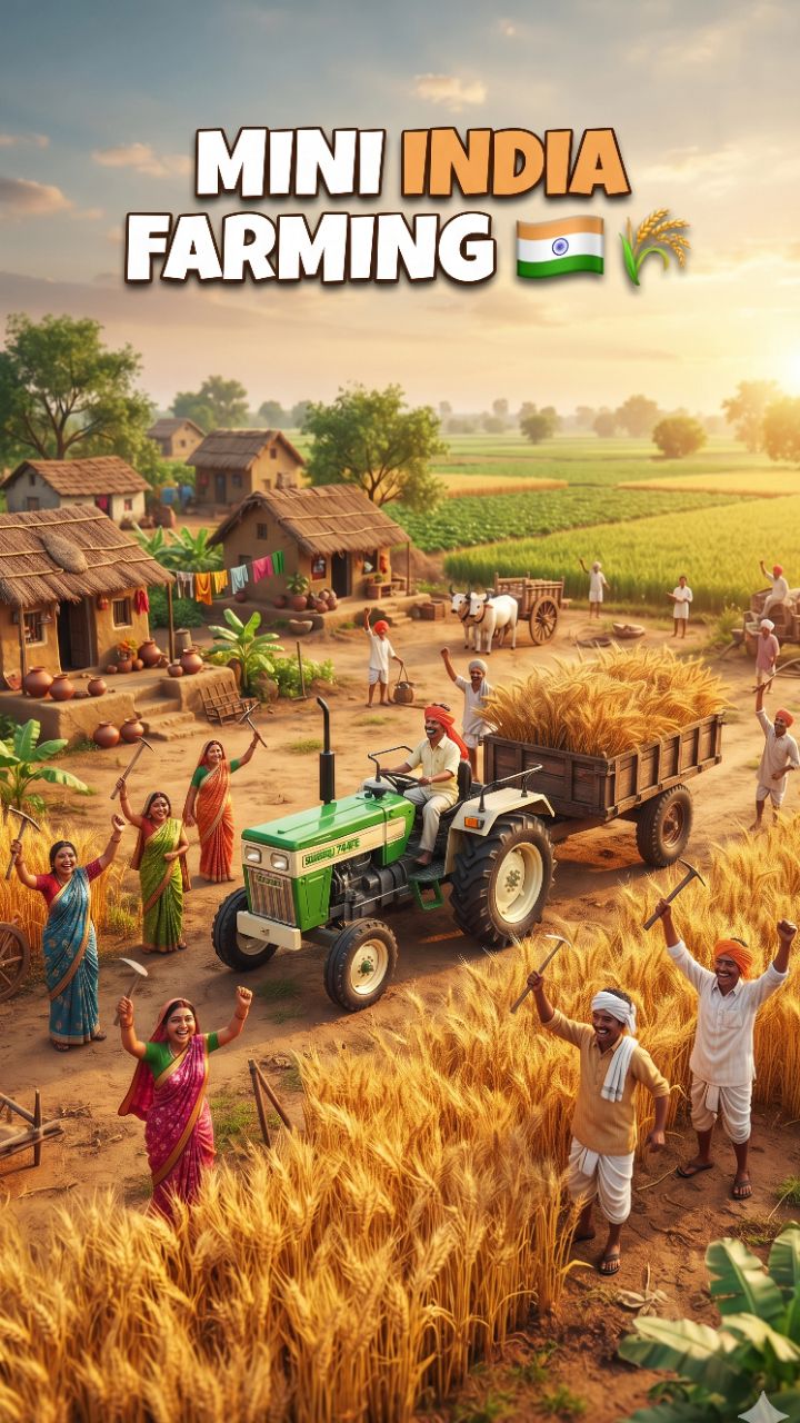 🇮🇳🌾 Mini Indian Village Farming 🚜 | Tiny Farmers Harvest Golden Crops! 😍✨ #MiniatureWorld