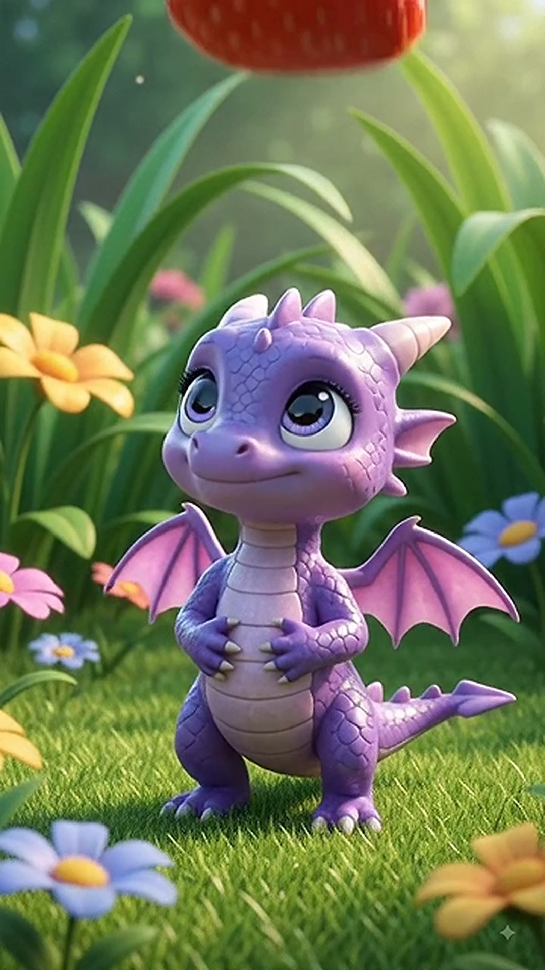 This Baby Dragon Can't Eat a Strawberry!