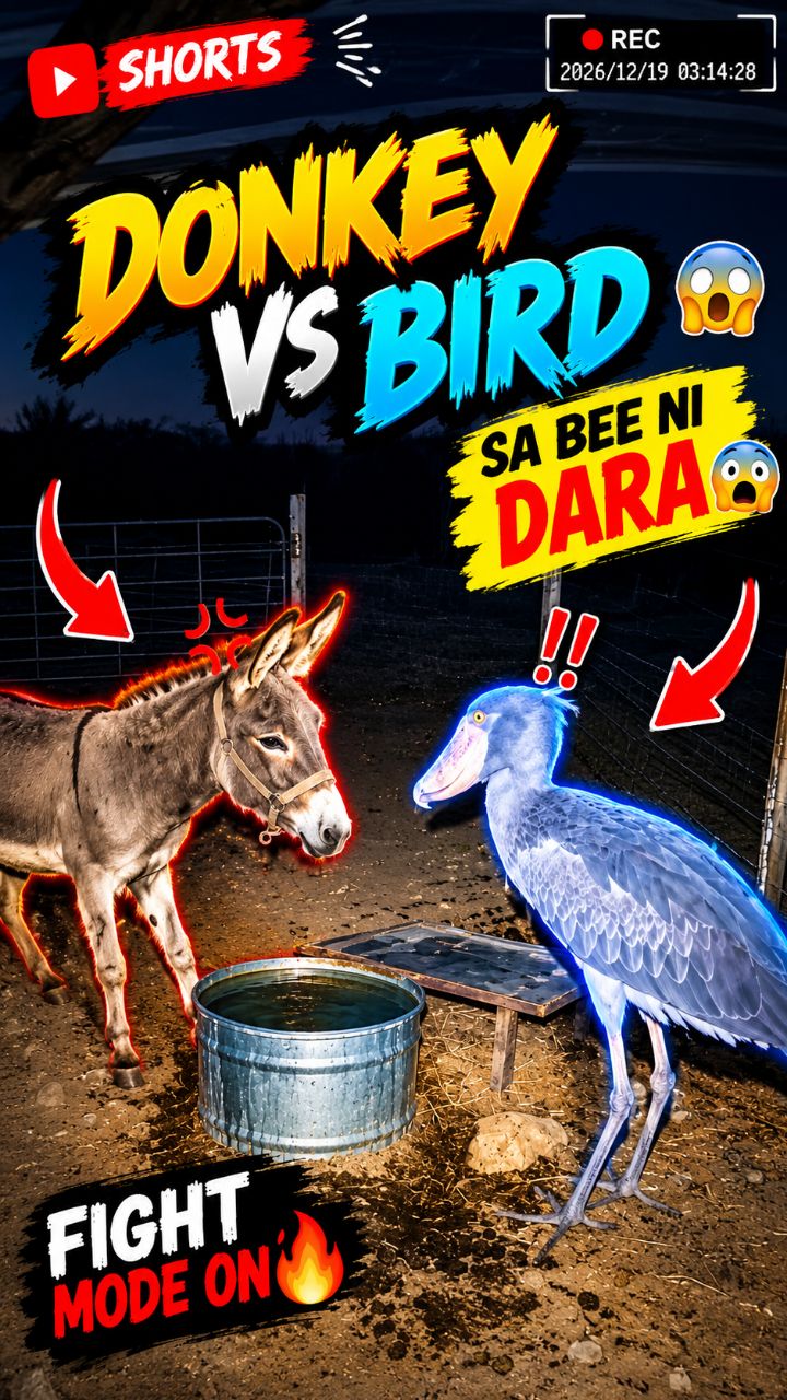 Donkey vs BIRD🤯🫏☠️🎥cctv camera