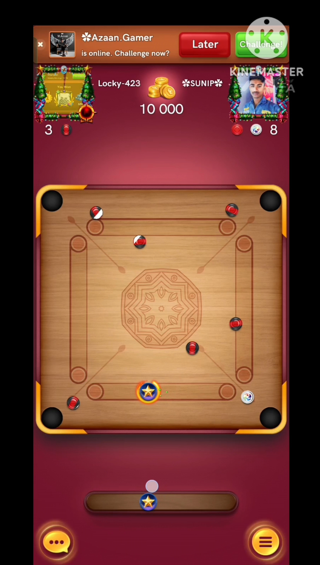All shots indirect game carram pool carram bord