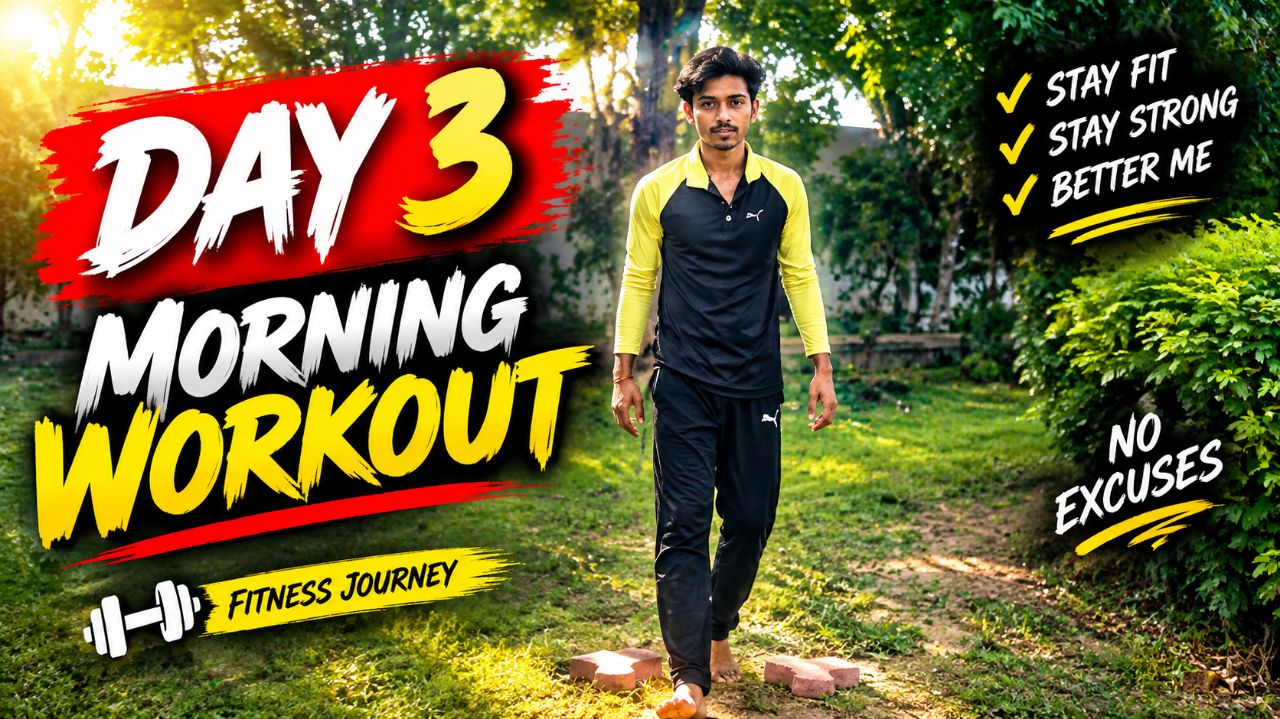 Day 3 💪 No Excuses, Only Progress! 🔥 | Fitness Journey