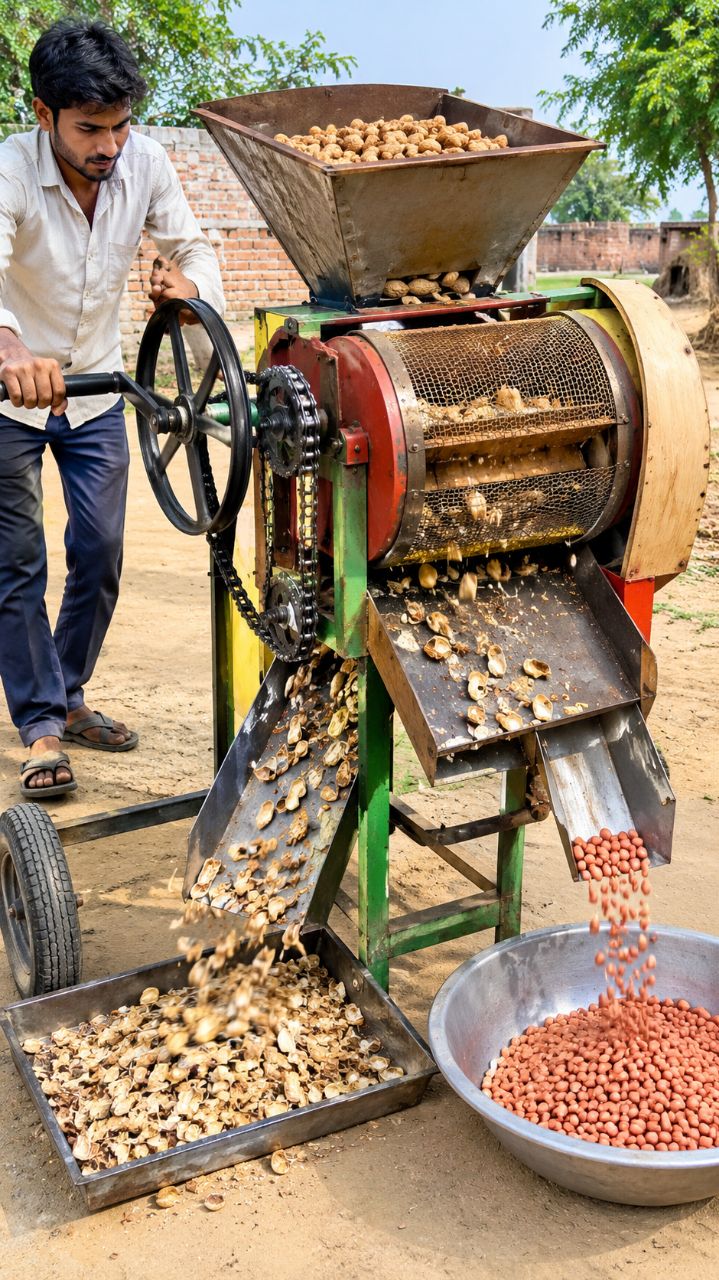 😱📈✅किसान भाई का गजब देसी जुगाड़ 😱 मूंगफली साफ करने वाली मशीन!