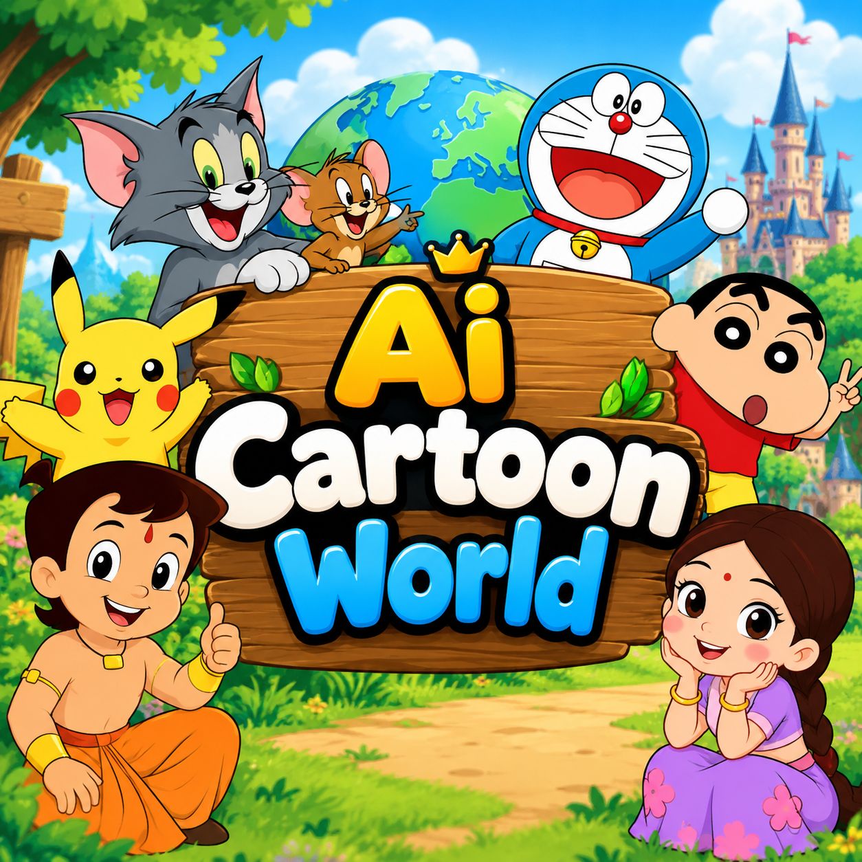 Ai cartoon world on Bideo