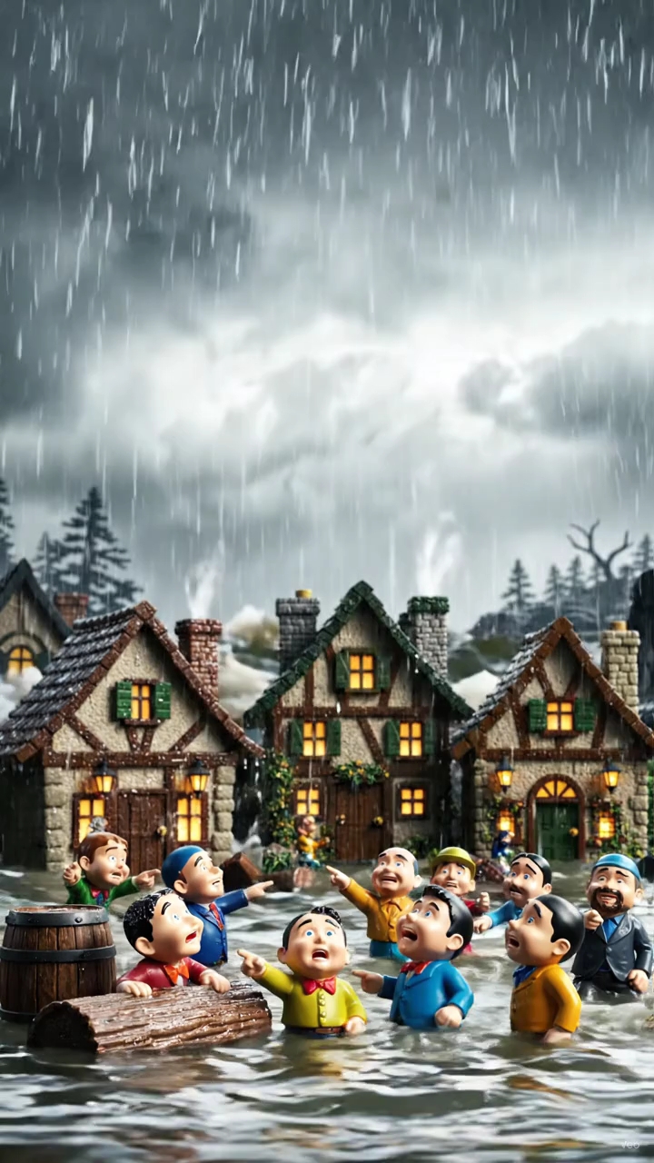 🌊 Giant Hand Saves a Tiny Village From a Flood! 🦾☂️