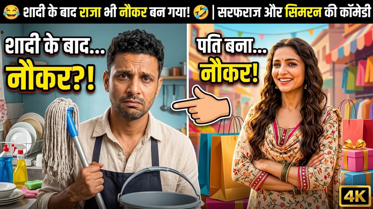 😂 शादी के बाद राजा भी नौकर बन गया! 🤣 | सरफराज और सिमरन की कॉमेडी