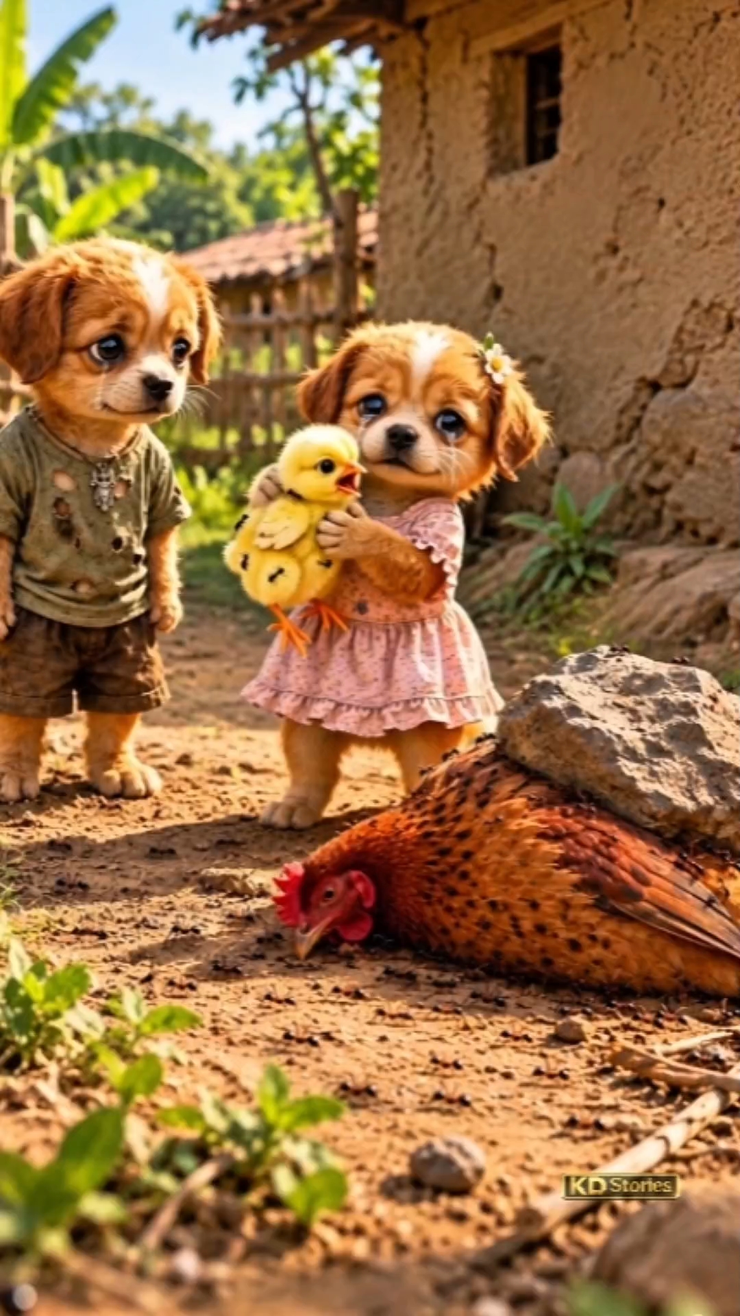 Poor Poppy & Chutki Lost Their Beloved Rooster 💔🐓