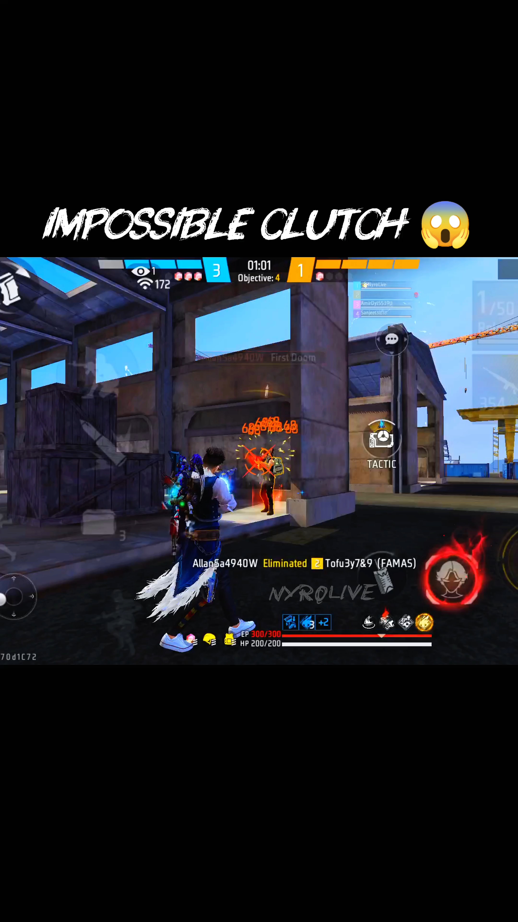 1v4 Shotgun Clutch! 🥵🔥 #shorts #freefire