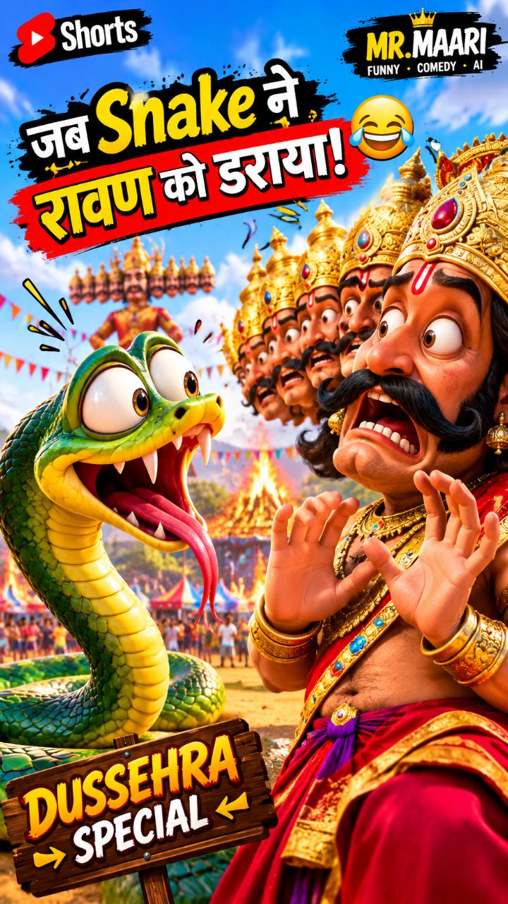 🐍😂 जब Snake ने रावण को डराया! 🤣🔥 | AI Funny Comedy #Shorts