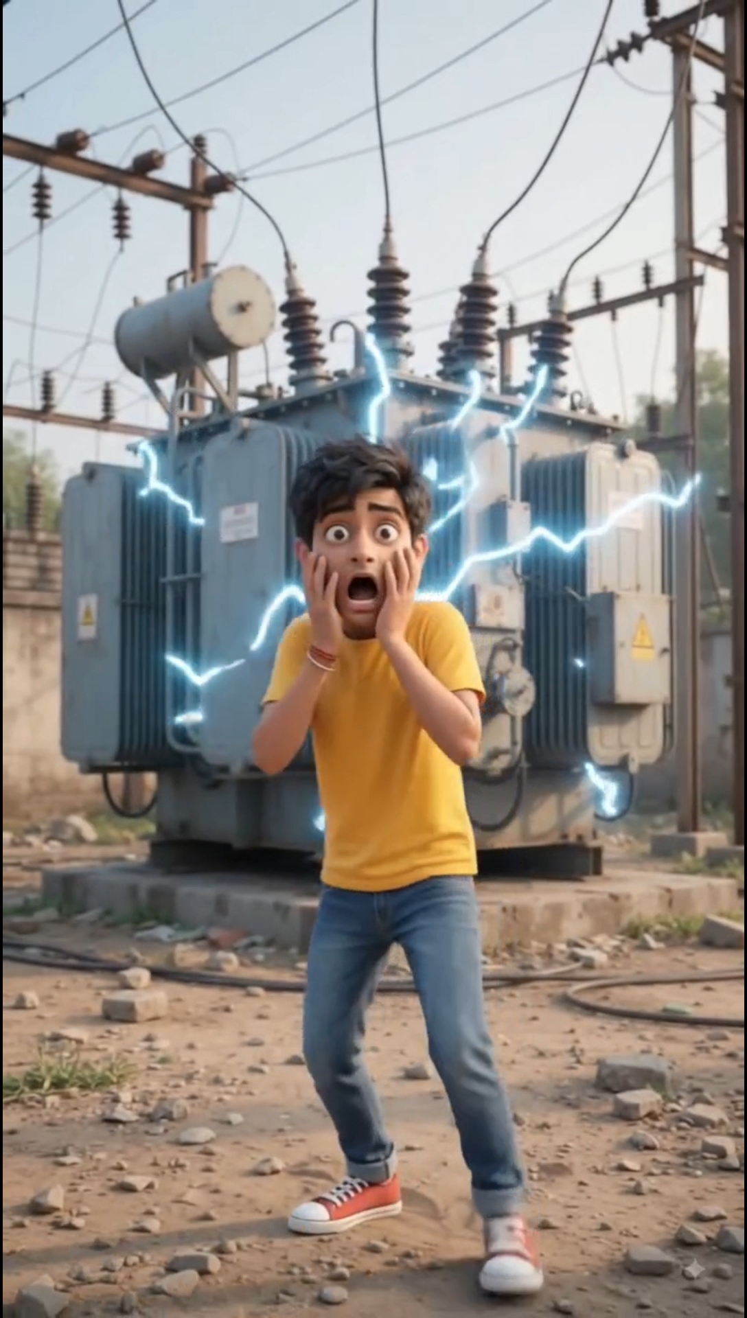 देसी लड़का बिजली स्टेशन पर 😂⚡ | बड़ा TWIST! #Shorts