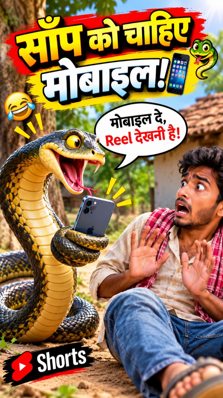 🐍📱 साँप बोला—मोबाइल दे, Reel देखनी है! 🤣😂