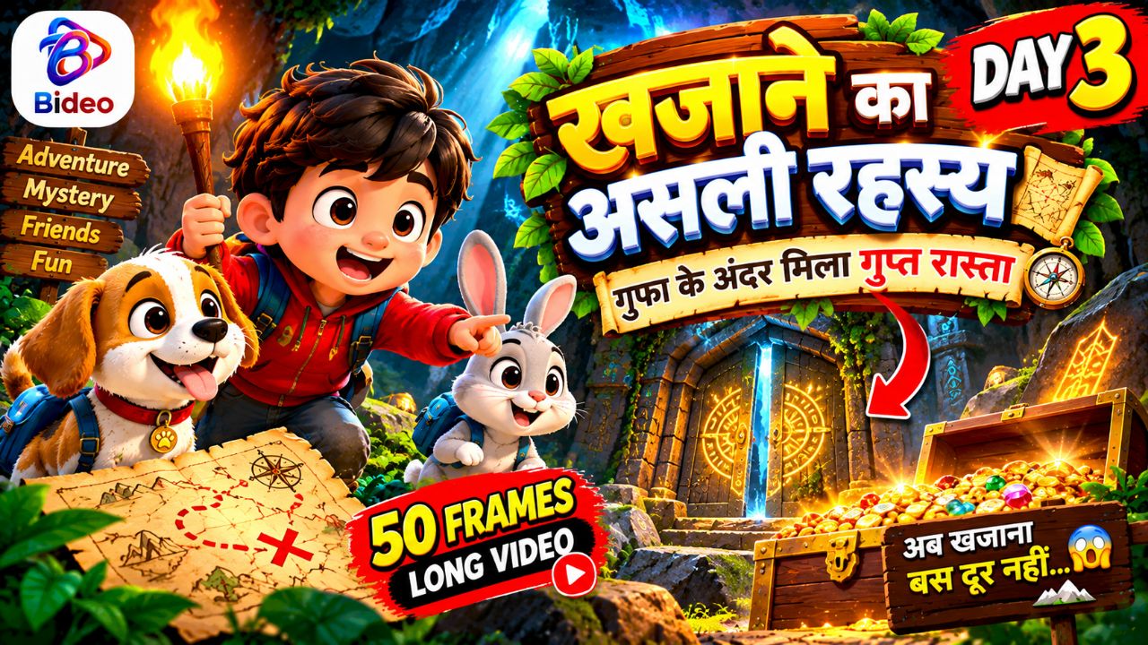 खजाने का असली रहस्य 😱💰 | गुफा के अंदर मिला गुप्त रास्ता | Day 3 | Cartoon Adventure 🔥