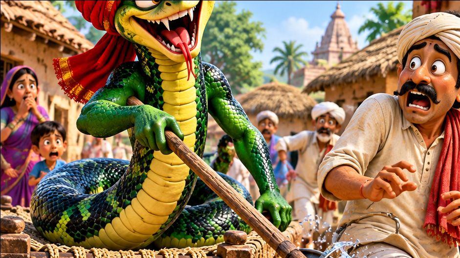 🐍 शरारती नाग ने गाँव वालों को किया परेशान 😱 फिर श्रीकृष्ण ने सिखाया सबक 🙏🚩