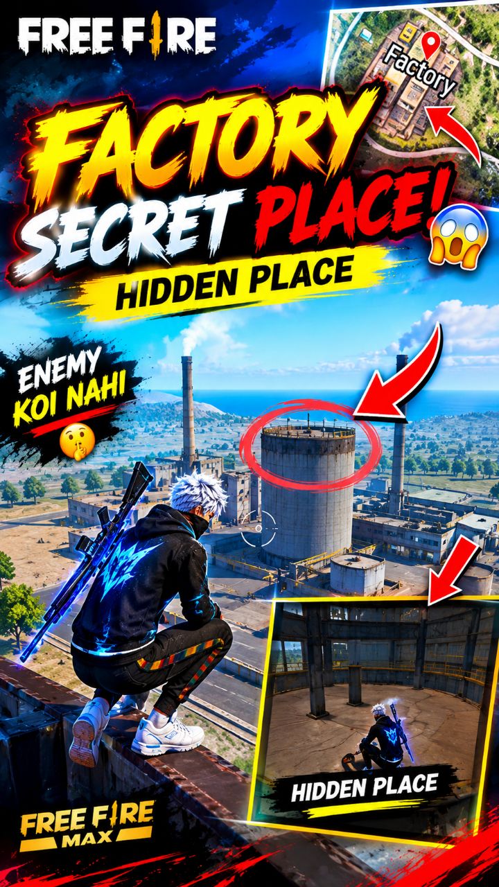 😱 FREE FIRE FACTORY की SECRET HIDDEN PLACE 😈🔥 | 100% WORKING? #freefire #shorts