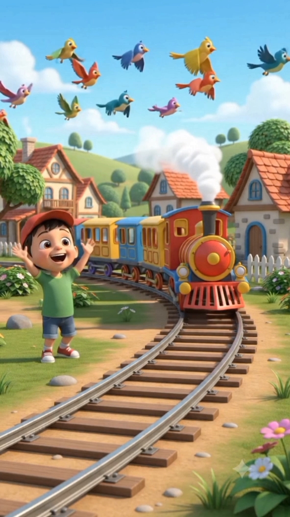 Chiku Chiku Little Train 🚂🎵 | हिंदी नर्सरी राइम्स | 3D Cartoon Song for Kids | बच्चों का मजेदार