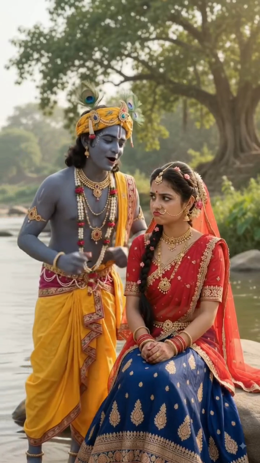ରାଧାଙ୍କୁ ଛାଡ଼ି କୃଷ୍ଣଙ୍କ ଲହୁଣୀ ପ୍ରେମ! 🤣💙 | Radha Krishna Funny Story #Shorts